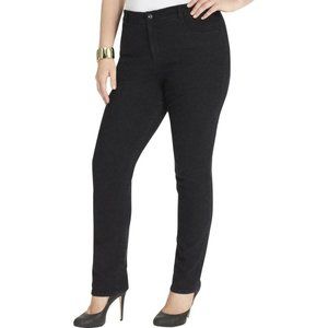 Style&Co Women Petite Plus High Rise Tummy Control Straight Leg Jeans 14WP Black